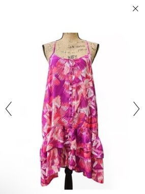 Free People Pink & Purple Printed Halter Sundress